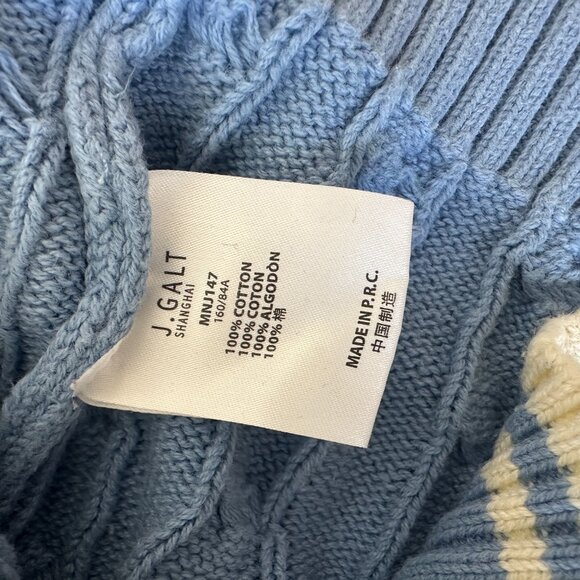 Vintage-Inspired Blue Cable Knit Sweater Vest – J. Galt Shanghai - Picture 3 of 7